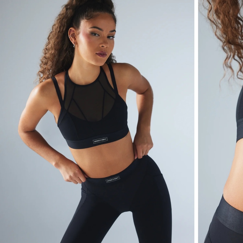 Lineup Medium-Impact Mesh Sports Bra SIZE: L COLOR: BLACK CAVIAR